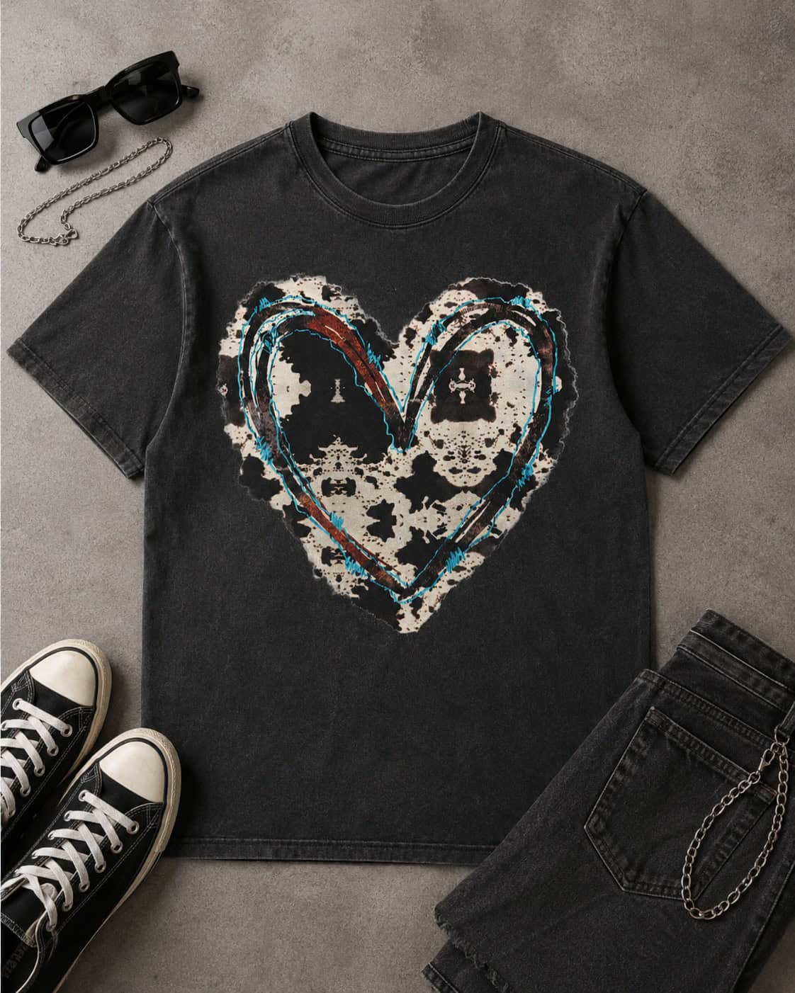 Cow Print Heart