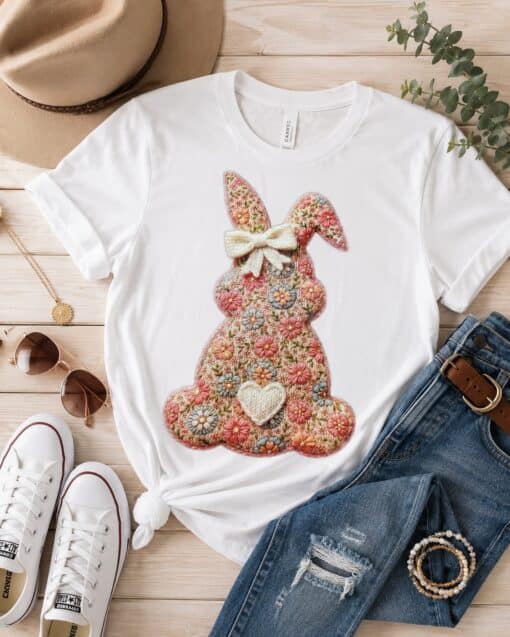 Flowered Rabbit with a Heart Tail