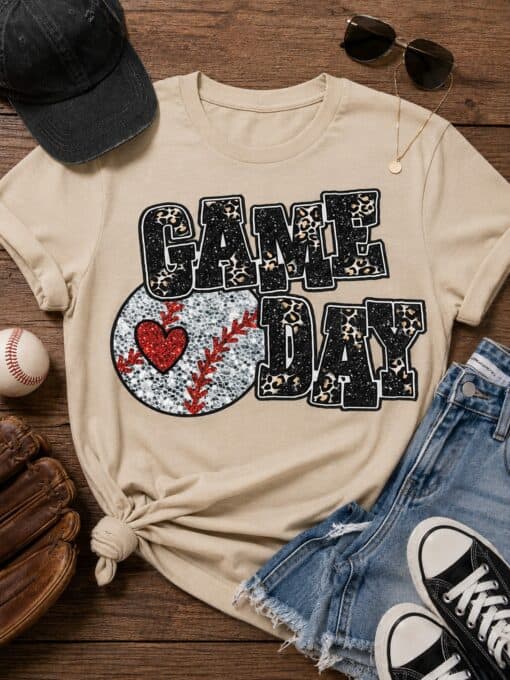 Game Day Baseball Heart