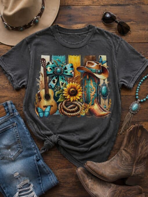 Guitar Boots Sunflower