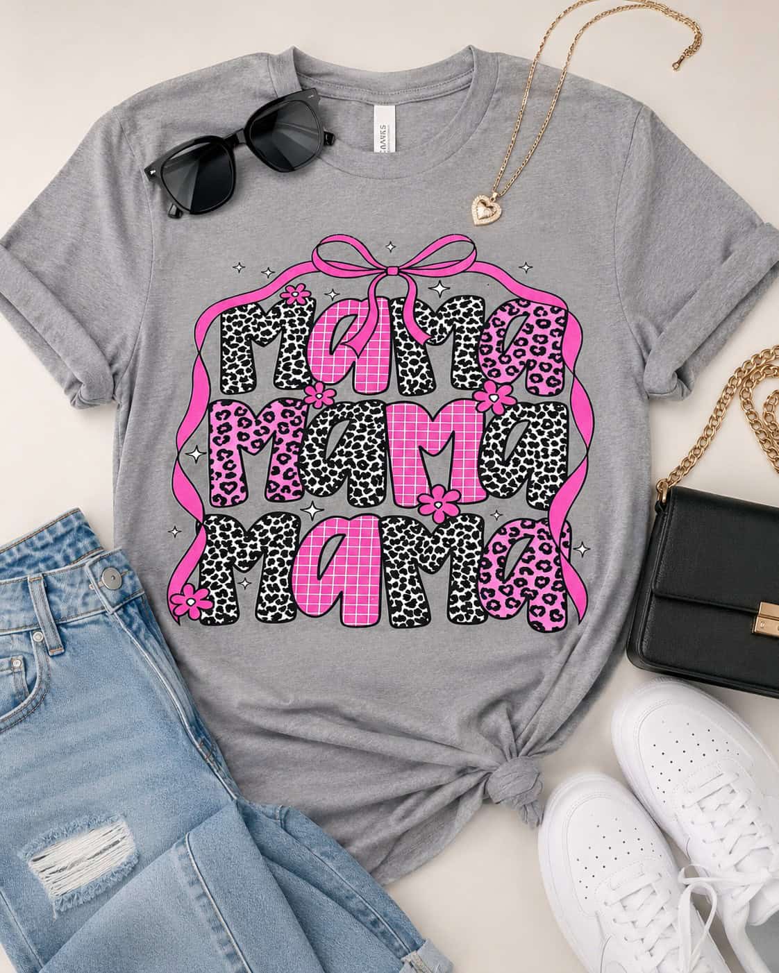 Mama Leopard Pink Black