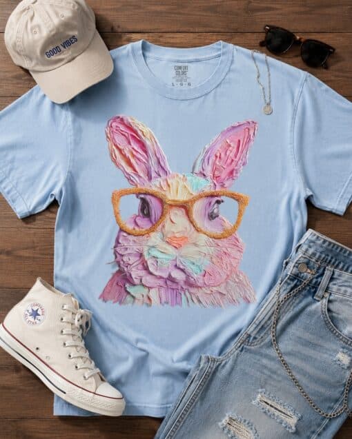 Pastel Bunny with Glasses