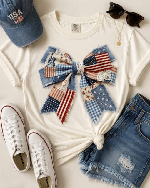 Patchwork Flag Bow