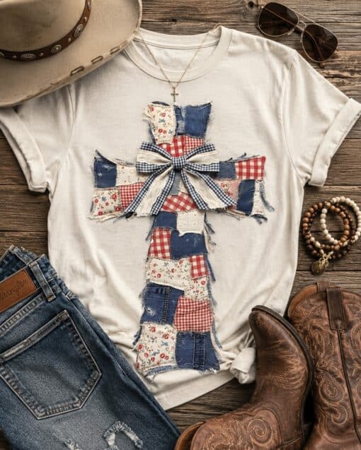 RWB Patchwork Cross