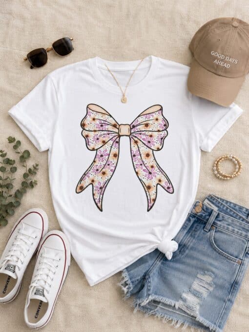 Purple Flower Bow
